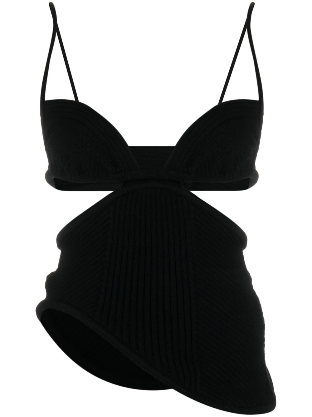 cut-out ribbed-knit top - 1