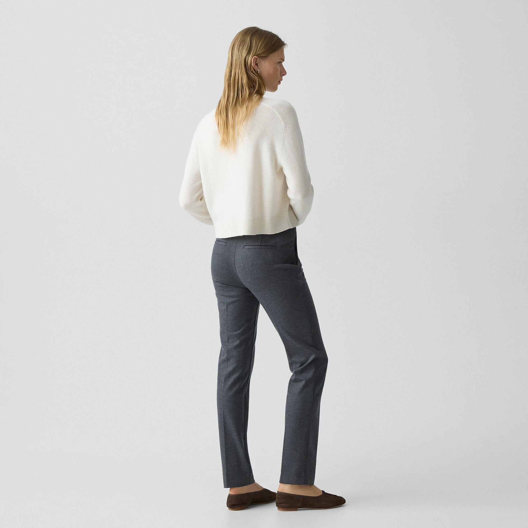 Slim Leg Pant in Wool-Blend Knit - 4