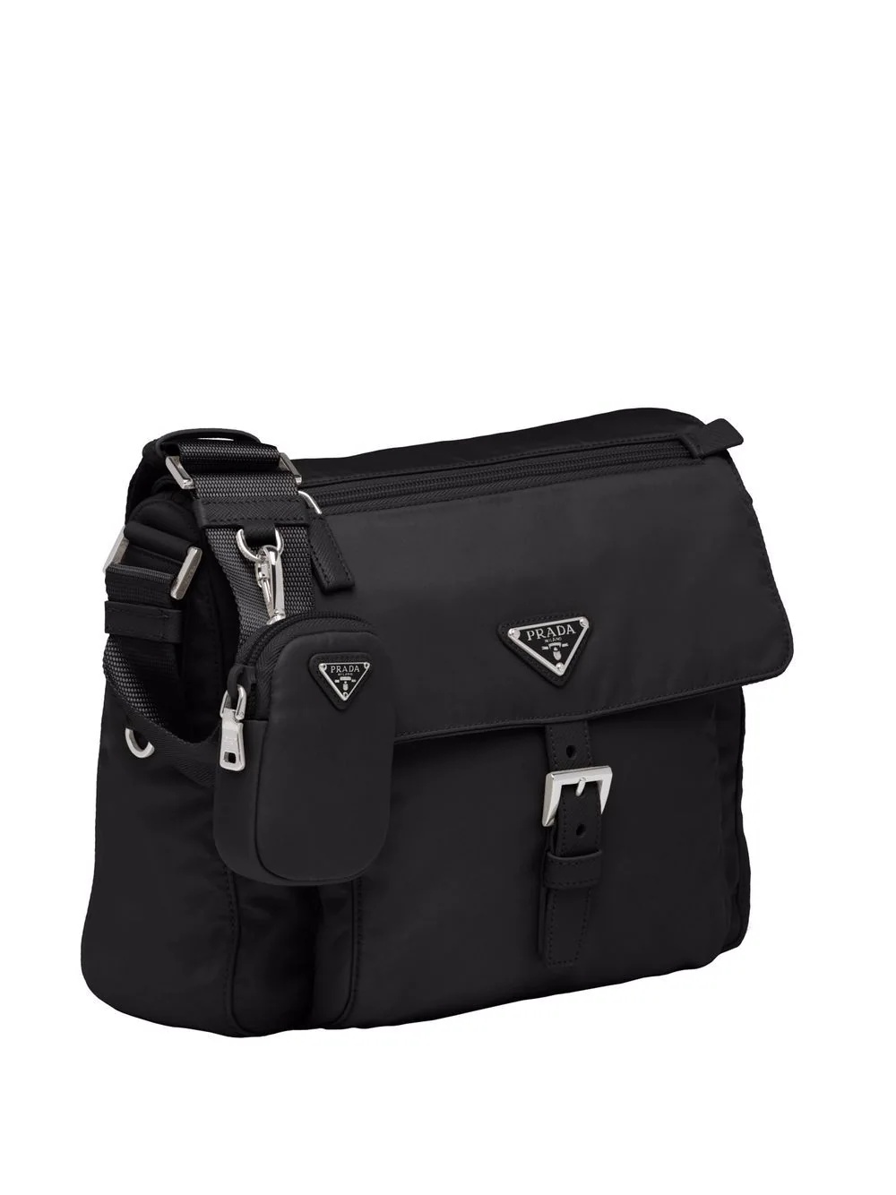Re-Nylon triangle logo-plaque shoulder bag - 3