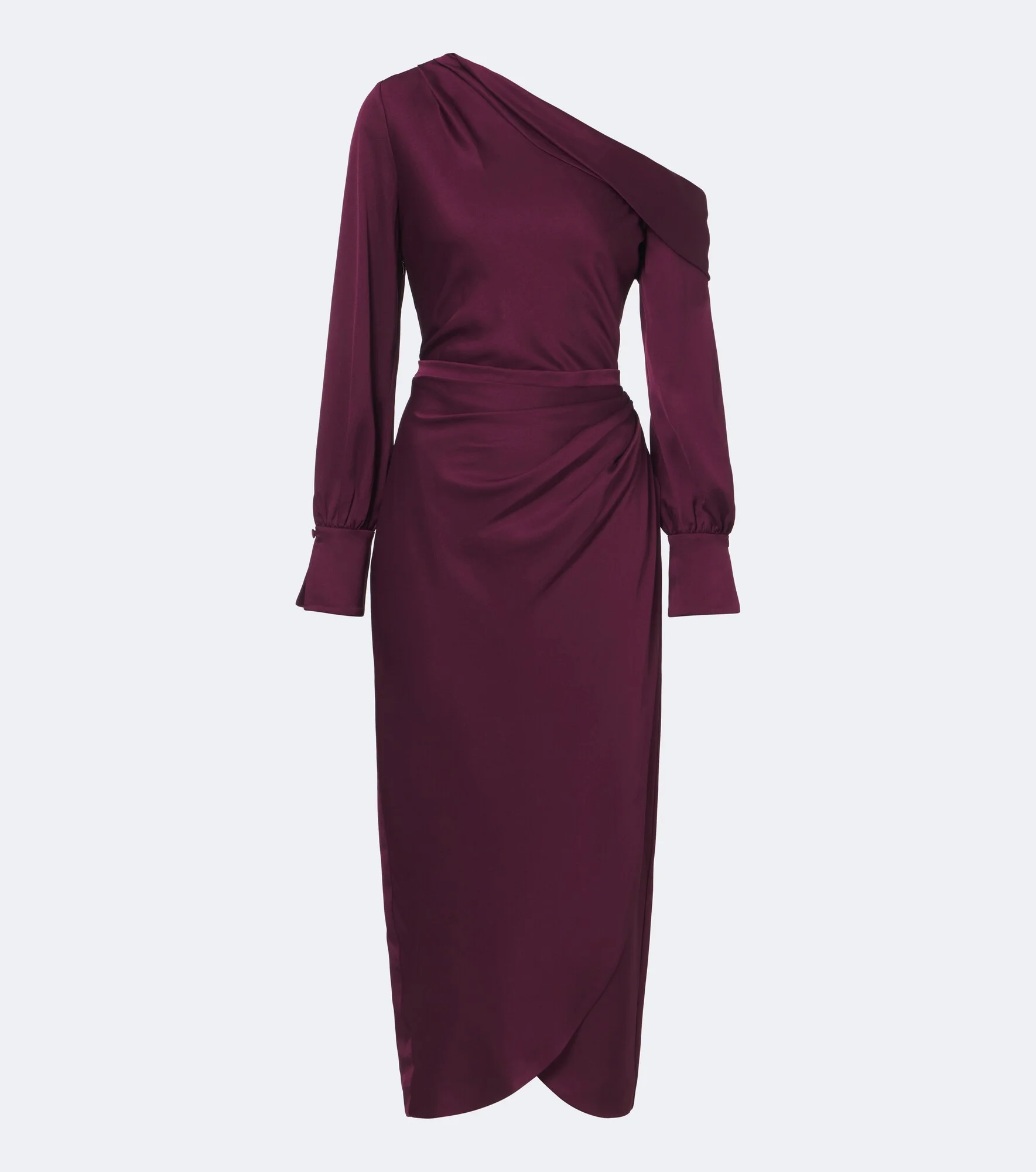 Camila draped satin midi dress - 1