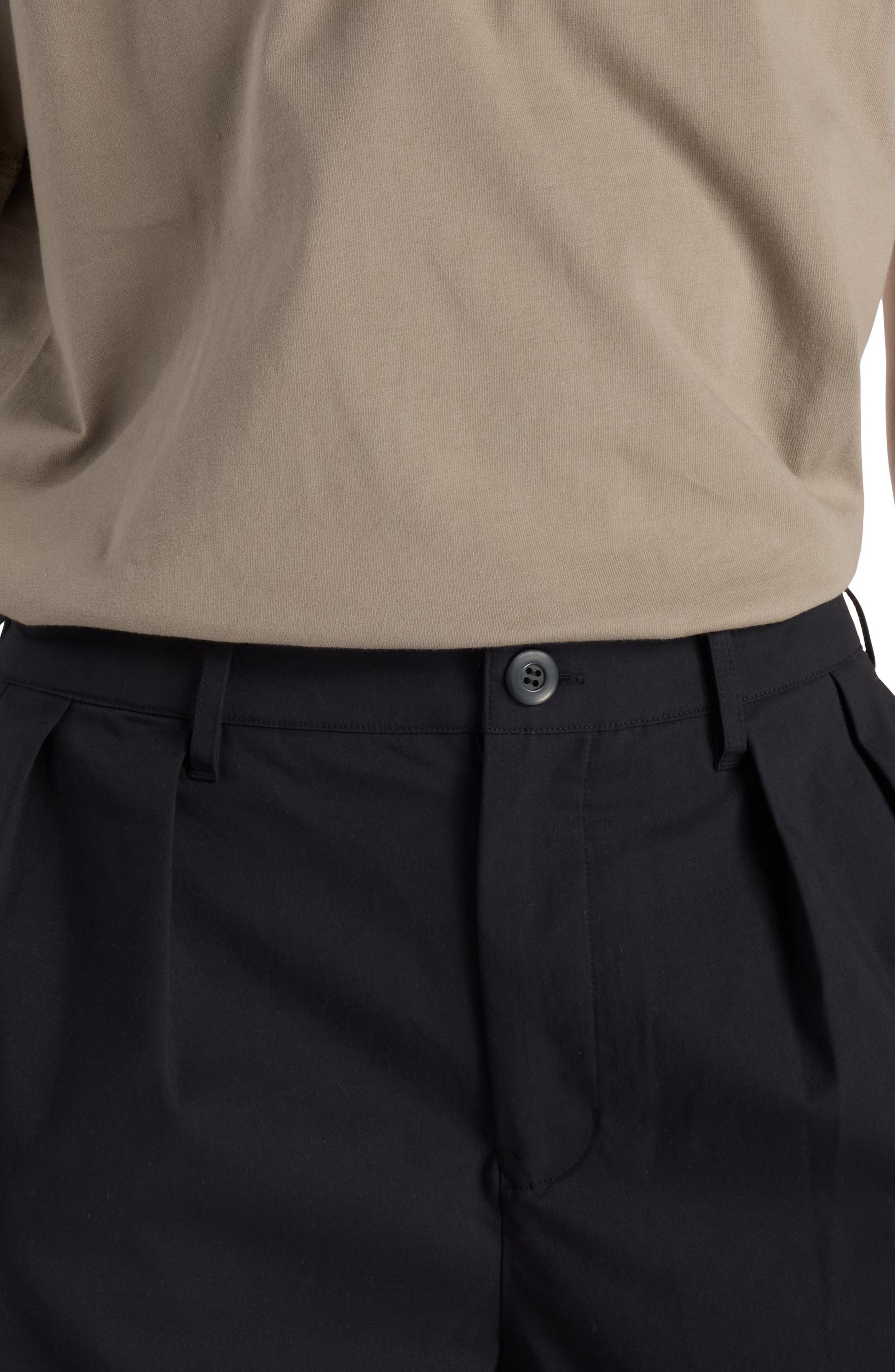 New Balance Boylston Pleated Cotton Blend Twill Pants in Black at Nordstrom - 4