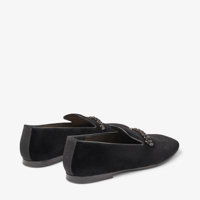 JIMMY CHOO Bing Slipper Flat
Black Velvet Loafers with Crystal Embellishment outlook