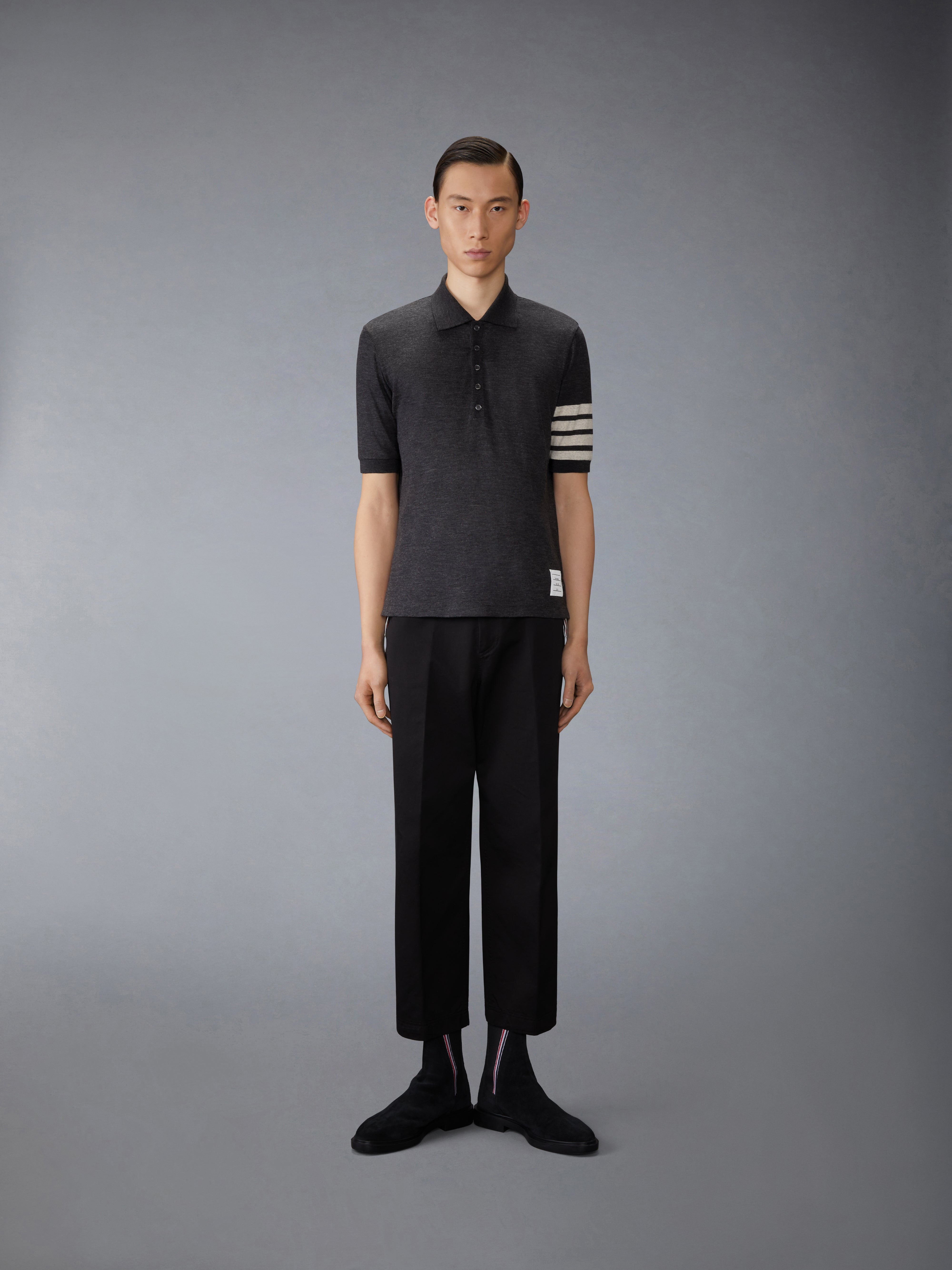 WOOL JERSEY 4-BAR POLO - 4