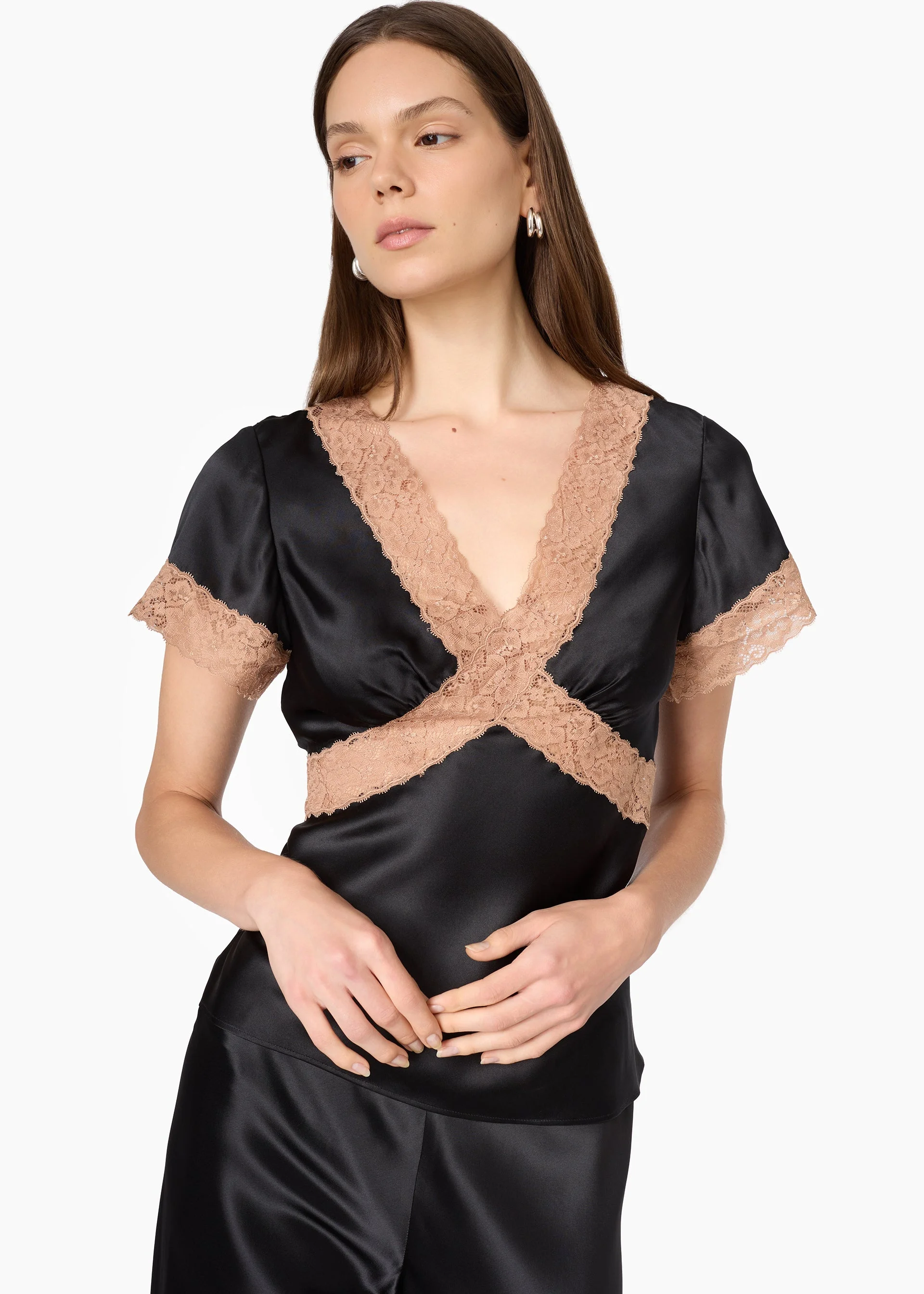 ROMOLA SILK TOP BLACK - 1
