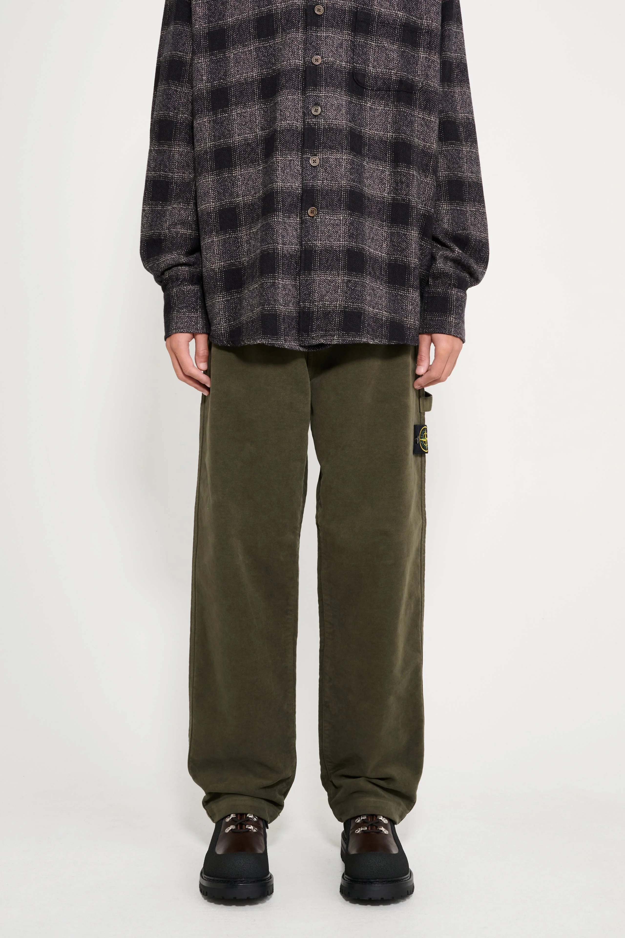 STONE ISLAND LOOSE TROUSERS MILITARY GREEN - 1