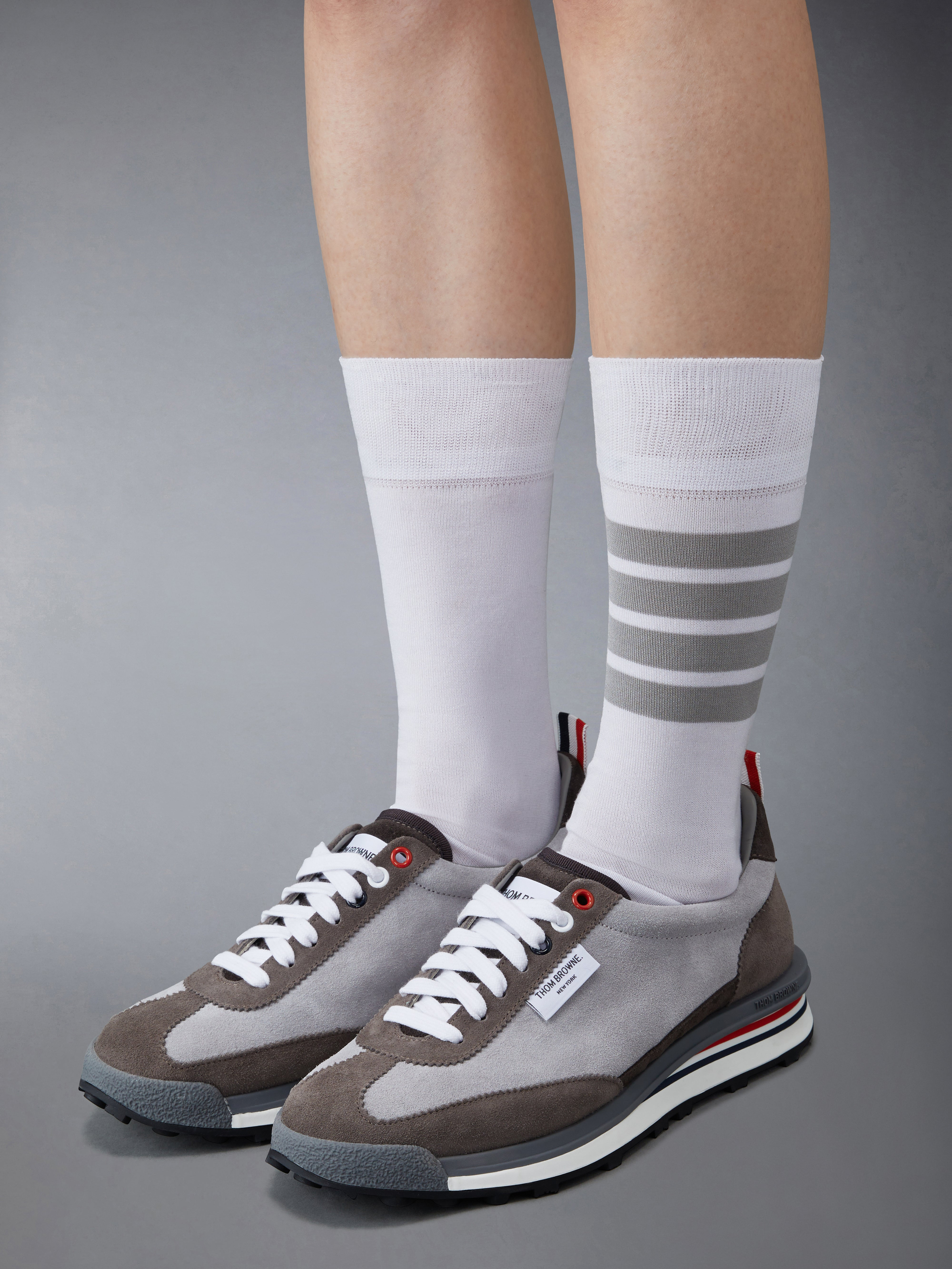 Light Grey Kid Suede Tech Runner - 4