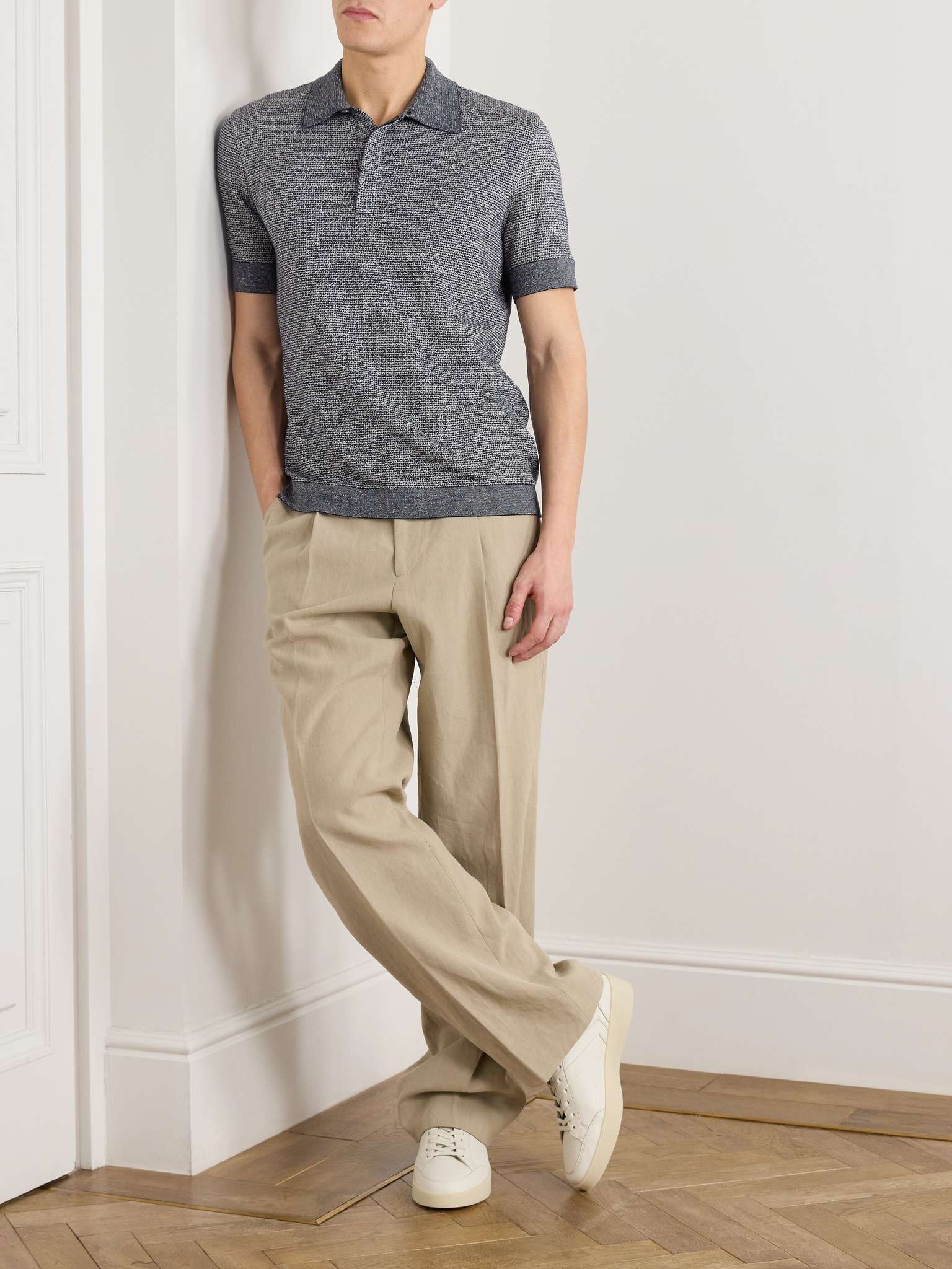 Cotton, Linen and Silk-Blend Polo Shirt - 2