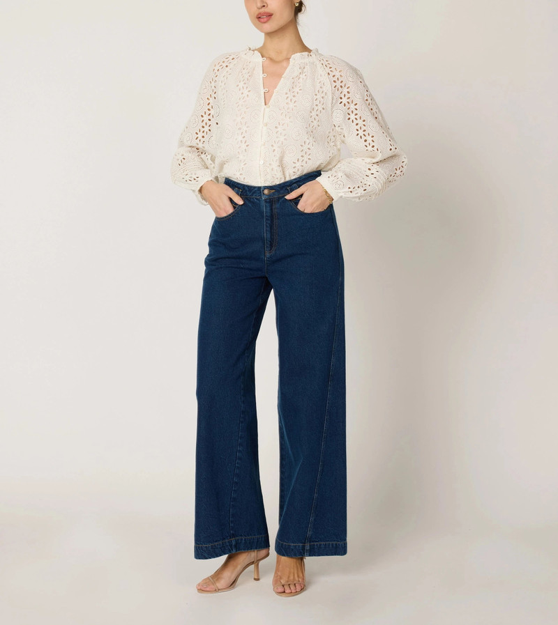 Cleobella ALICIA BLOUSE | IVORY EYELET outlook