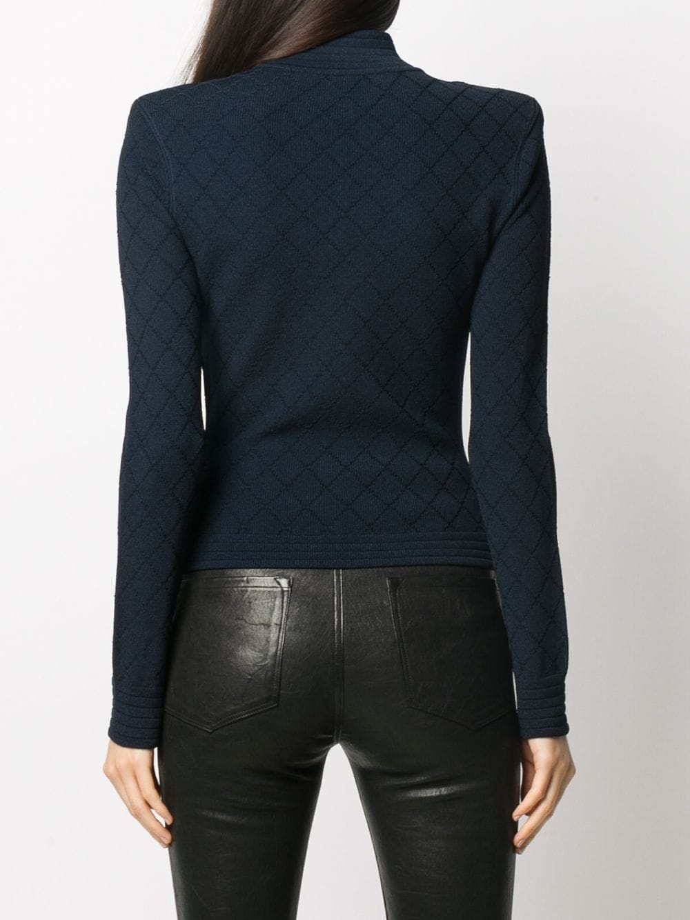 structured shoulder knitted jacket - 4