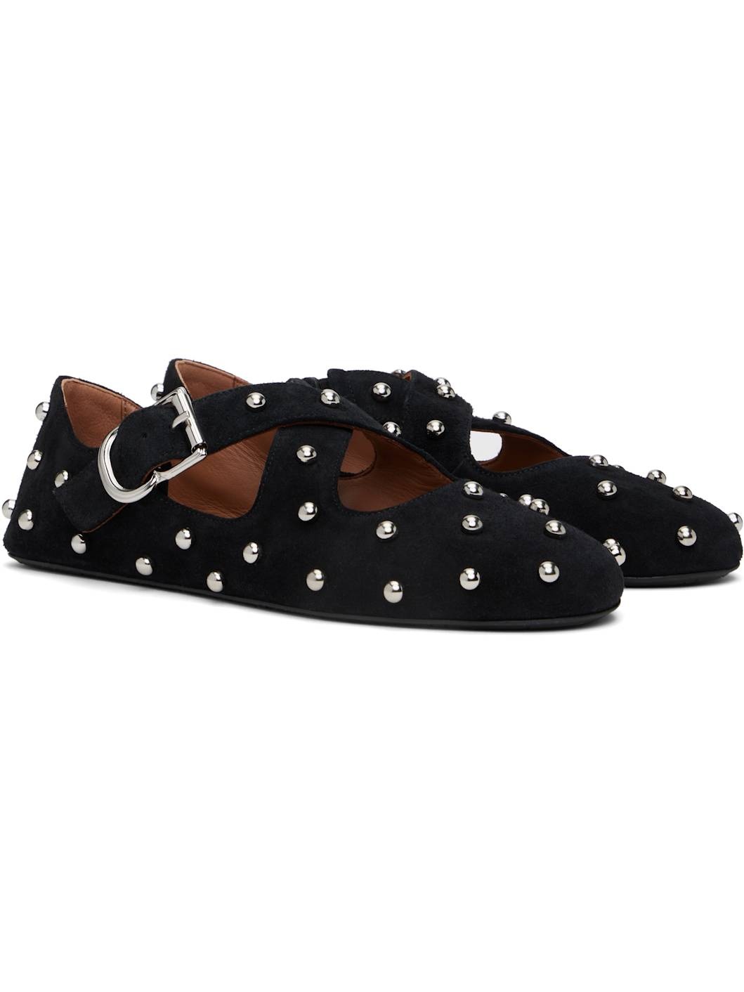 Black Criss Cross Ballerina Flats - 4