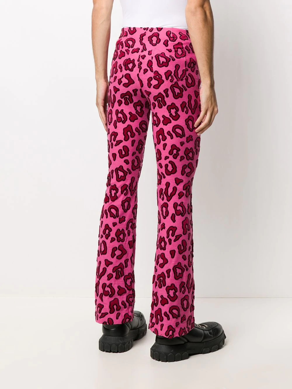 leopard-print flared trousers - 4