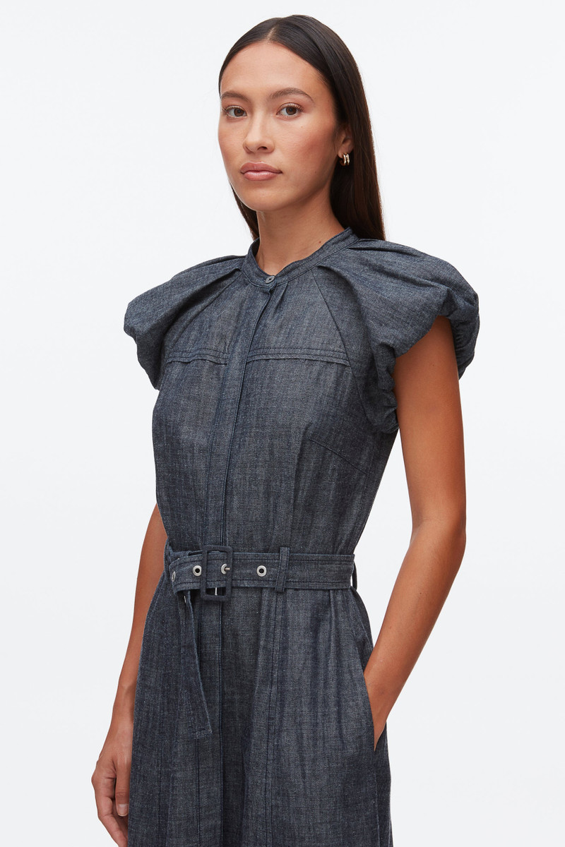 Denim Puff Sleeve Dress 5