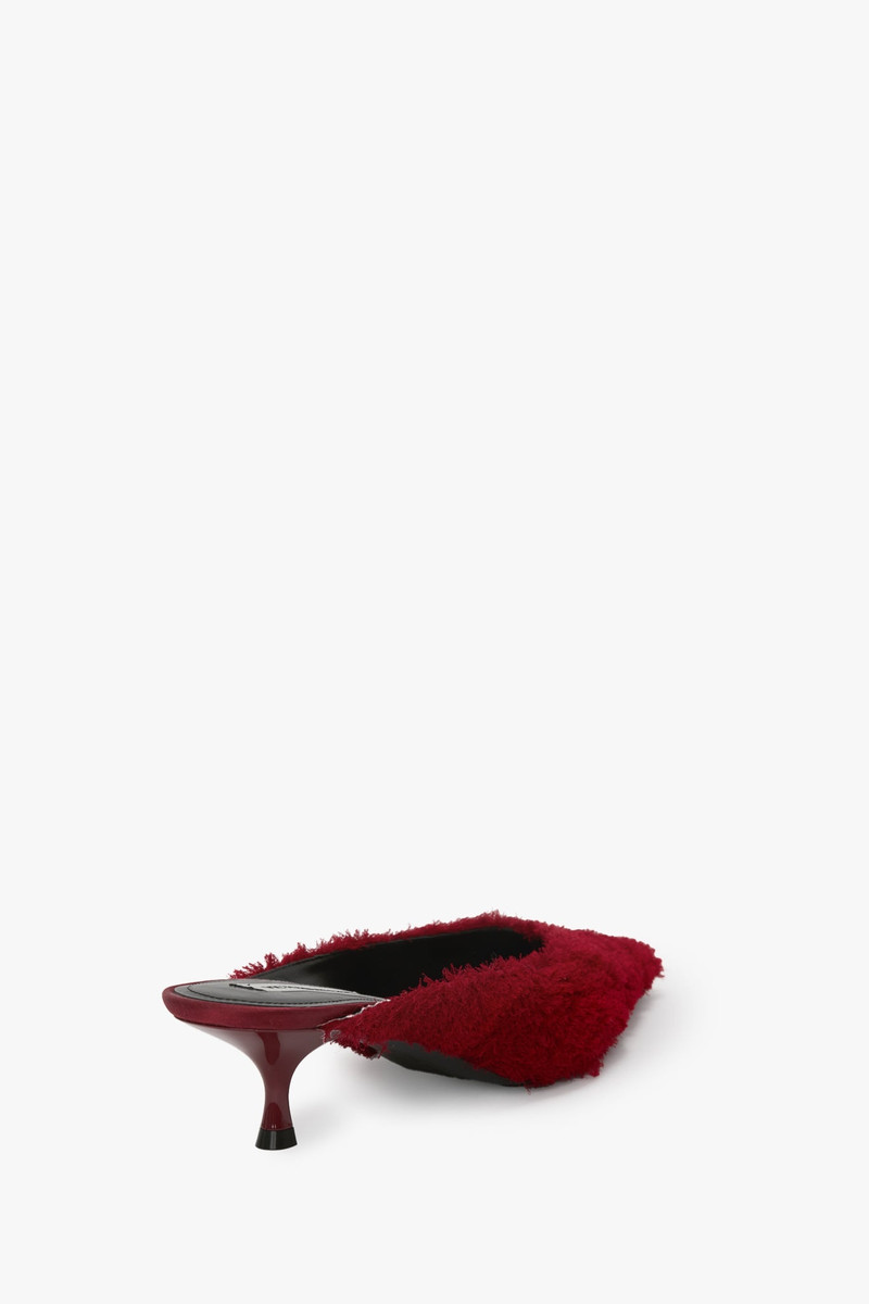 Sloan Mule In Cherry Red Embroidered Satin 3