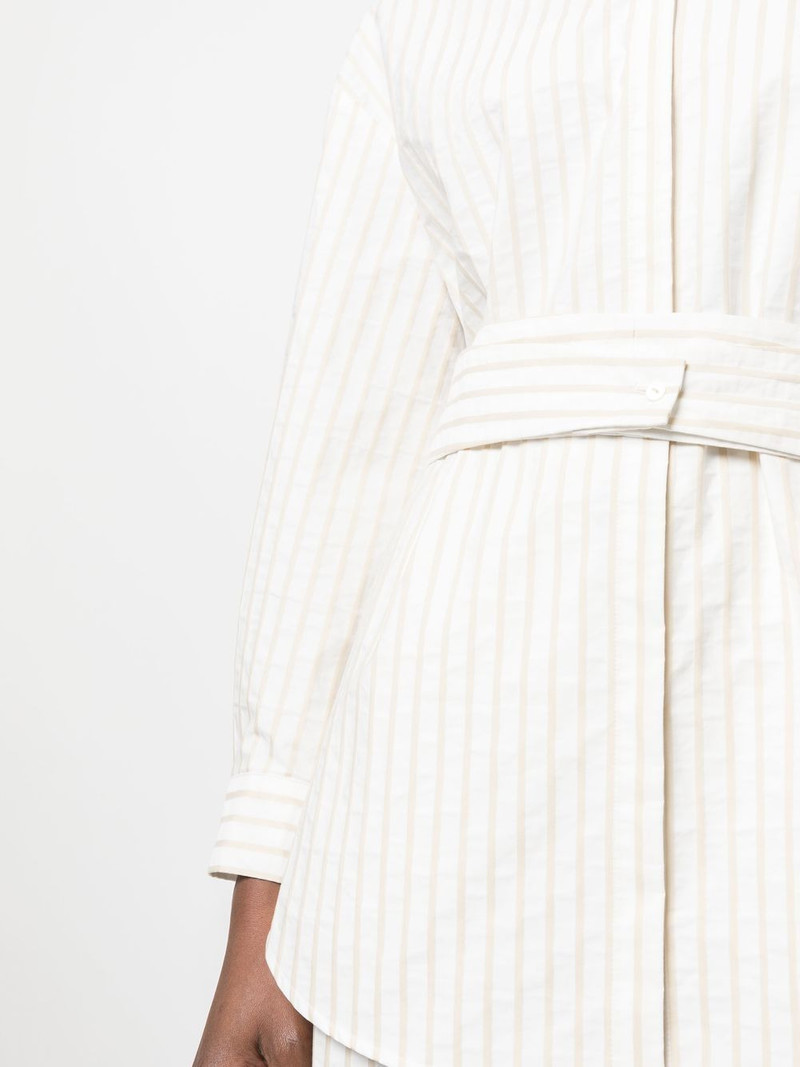 stripe-print tied-waist shirt 5