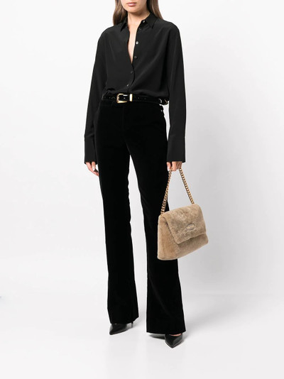 TOM FORD logo-patch shearling shoulder bag outlook