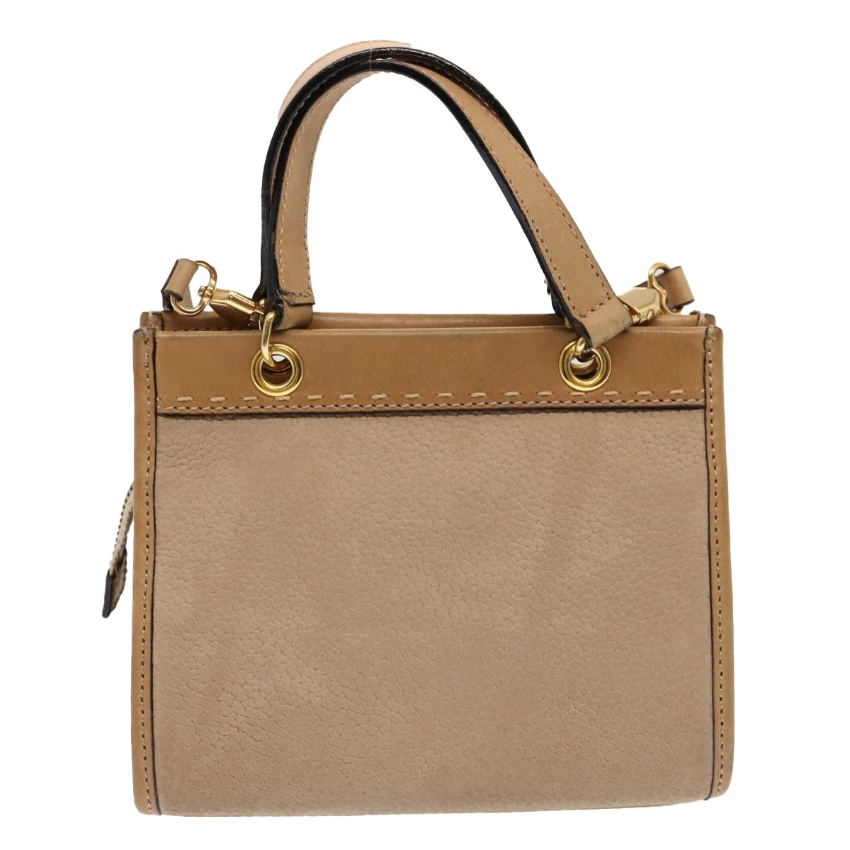 CELINE Hand Bag Leather Beige - 2