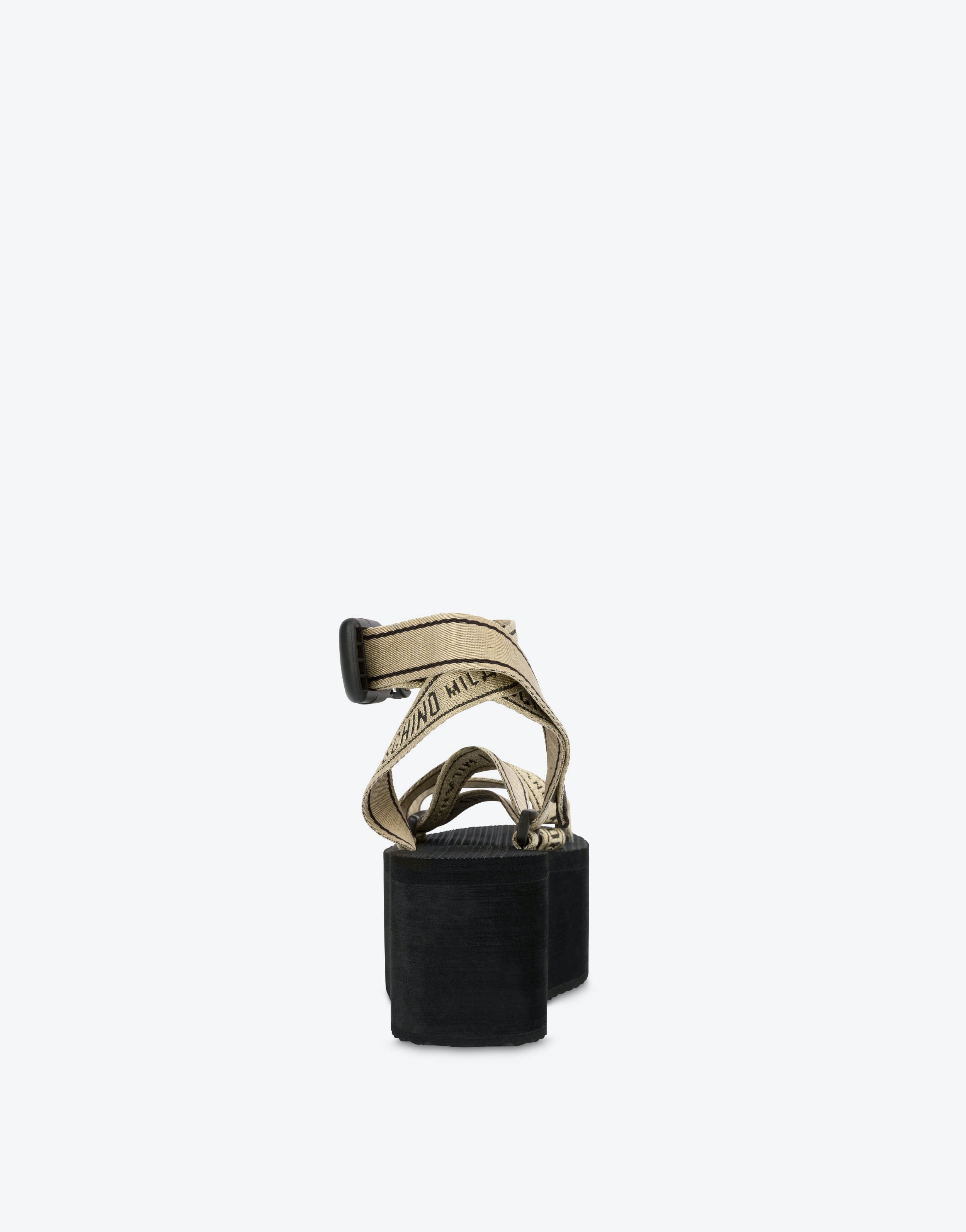 LOGO TAPE WEDGE SANDALS - 1