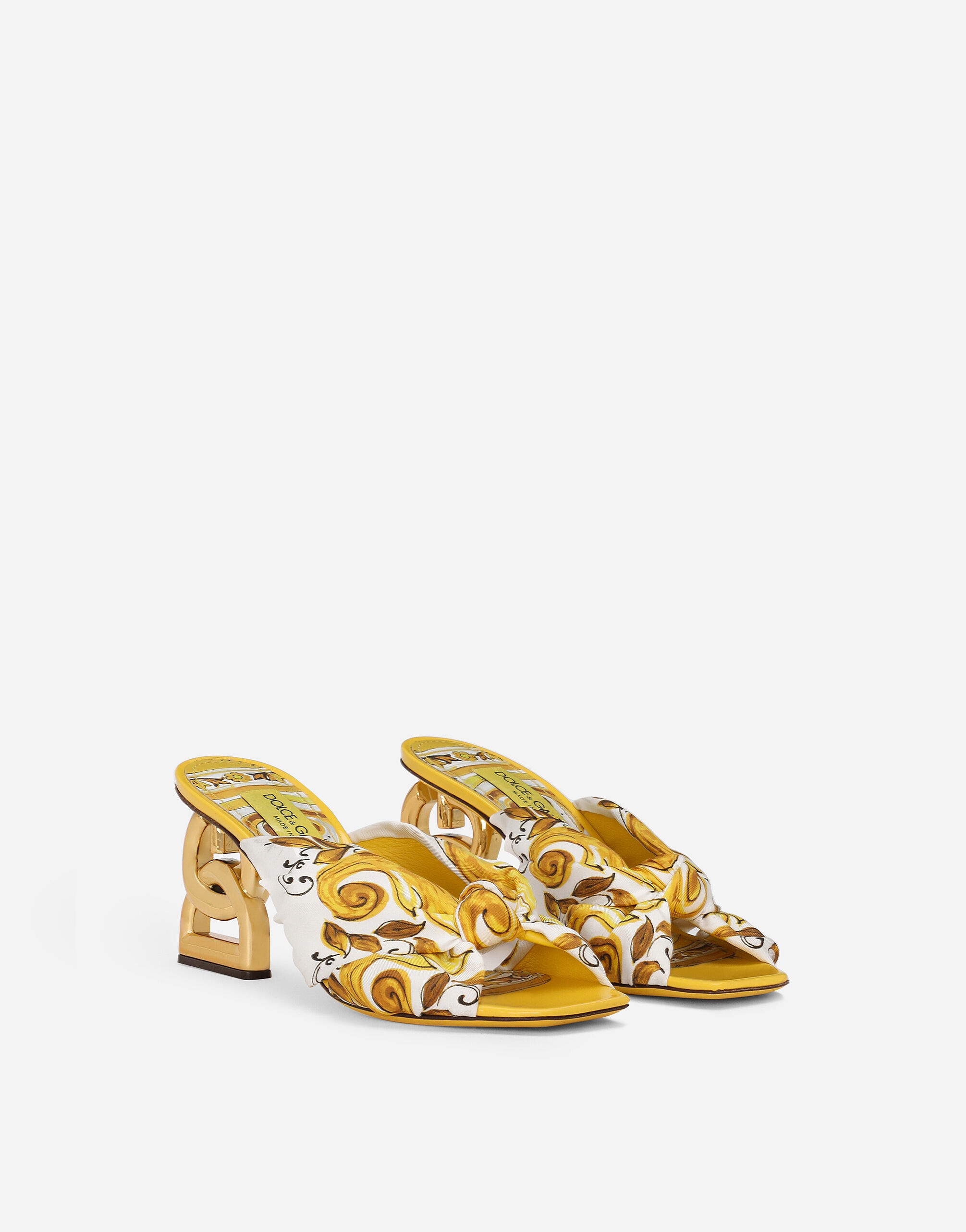 Printed silk twill DG Pop sandals - 2