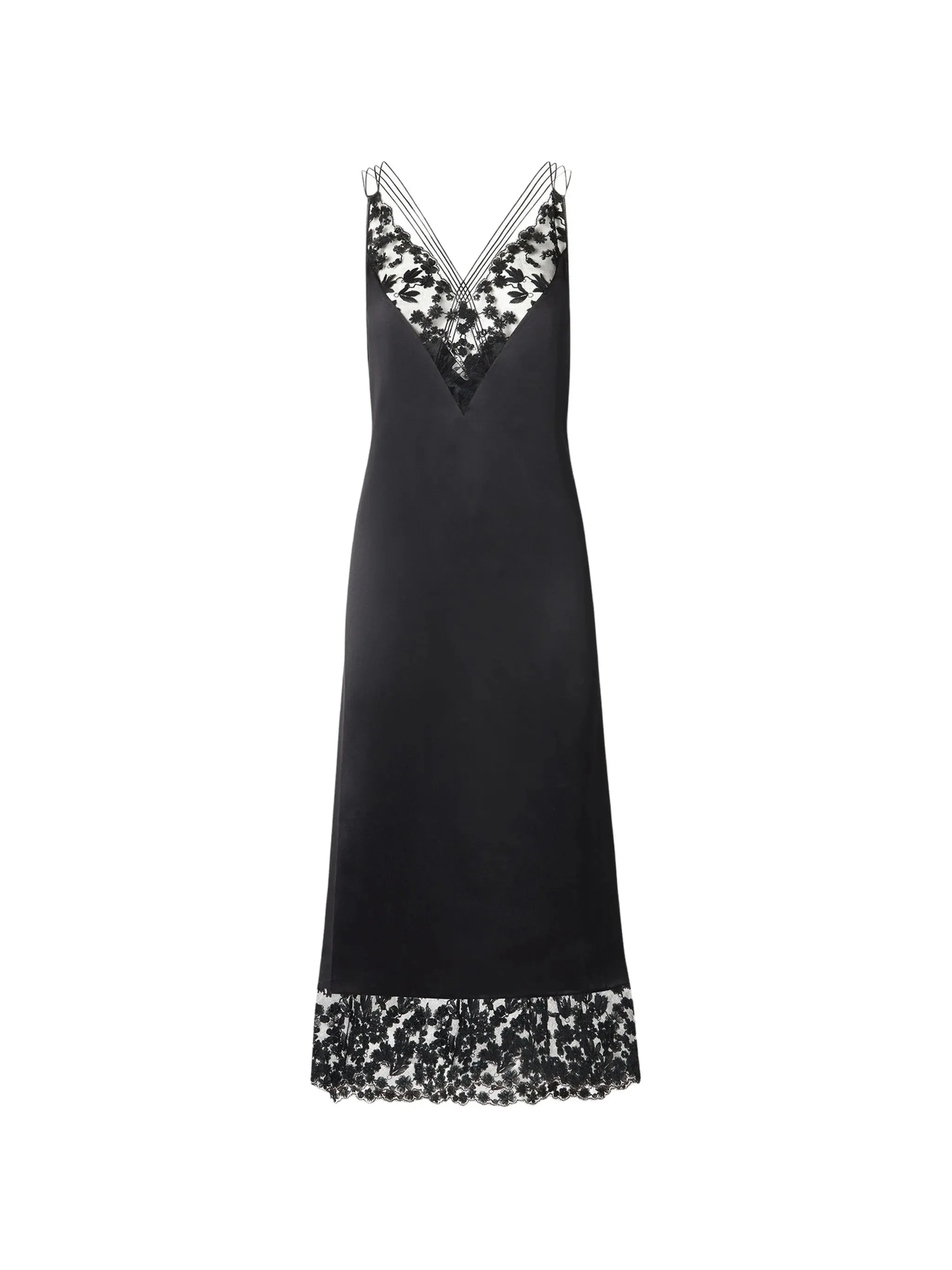 Fendi Black Silk And Lace Dress - 1