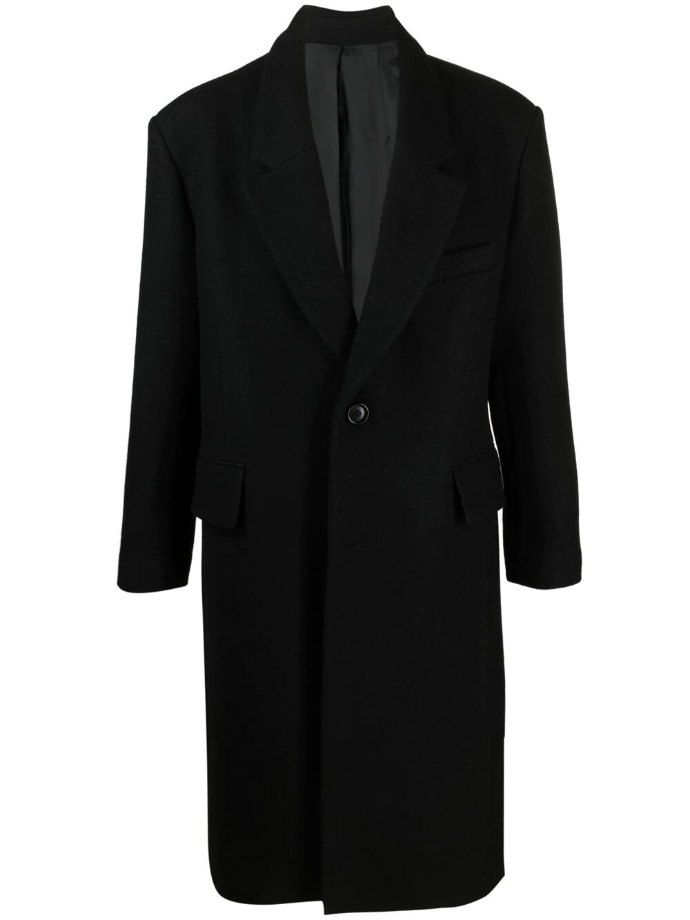 single-breasted wool coat - 1