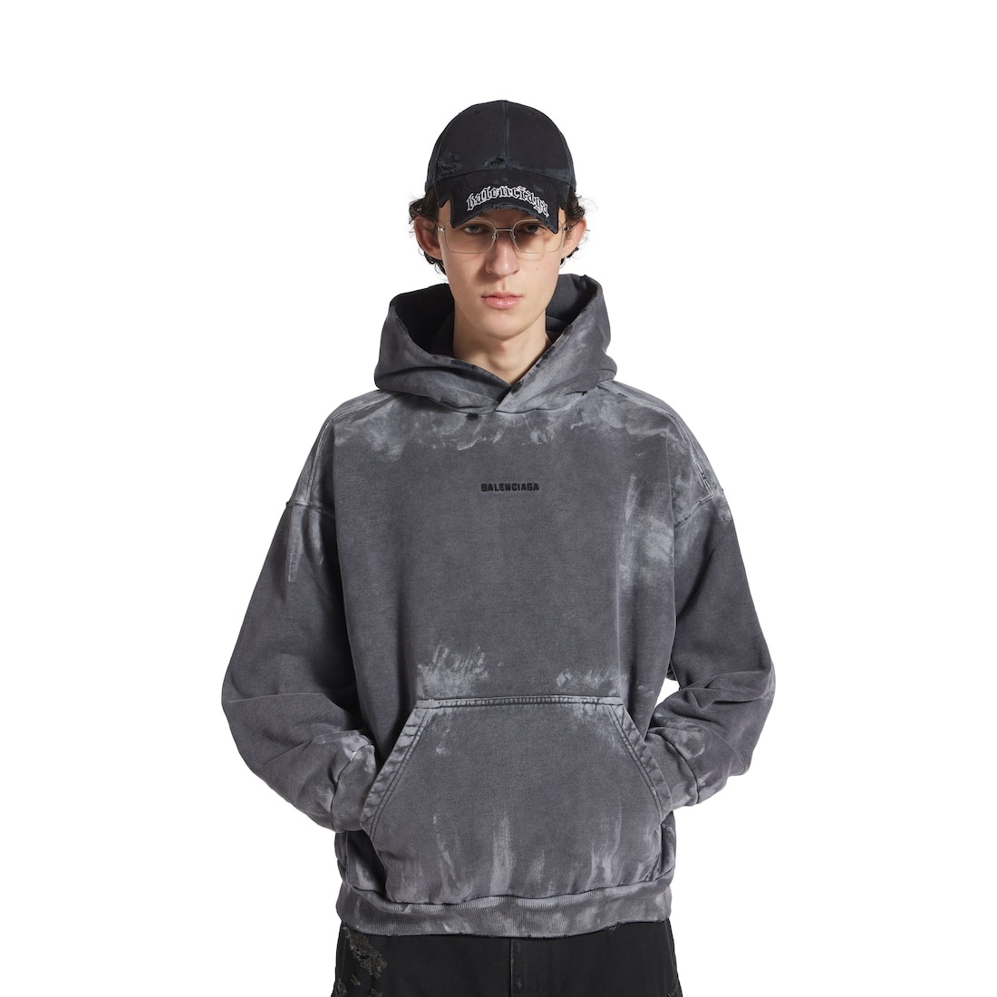 Men's Balenciaga Back Hoodie Medium Fit in Grey - 6