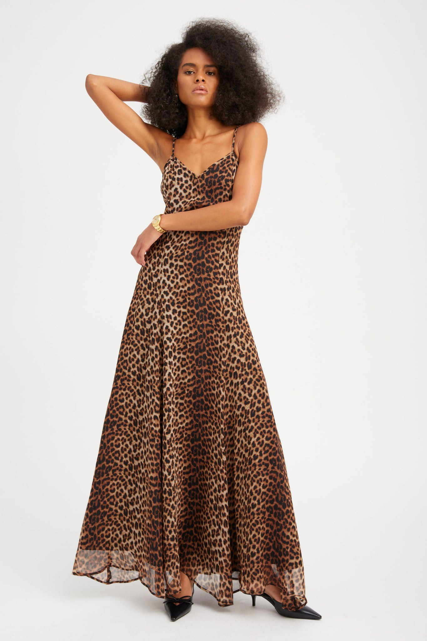 JAGUAR SILK BIAS MAXI DRESS - 4