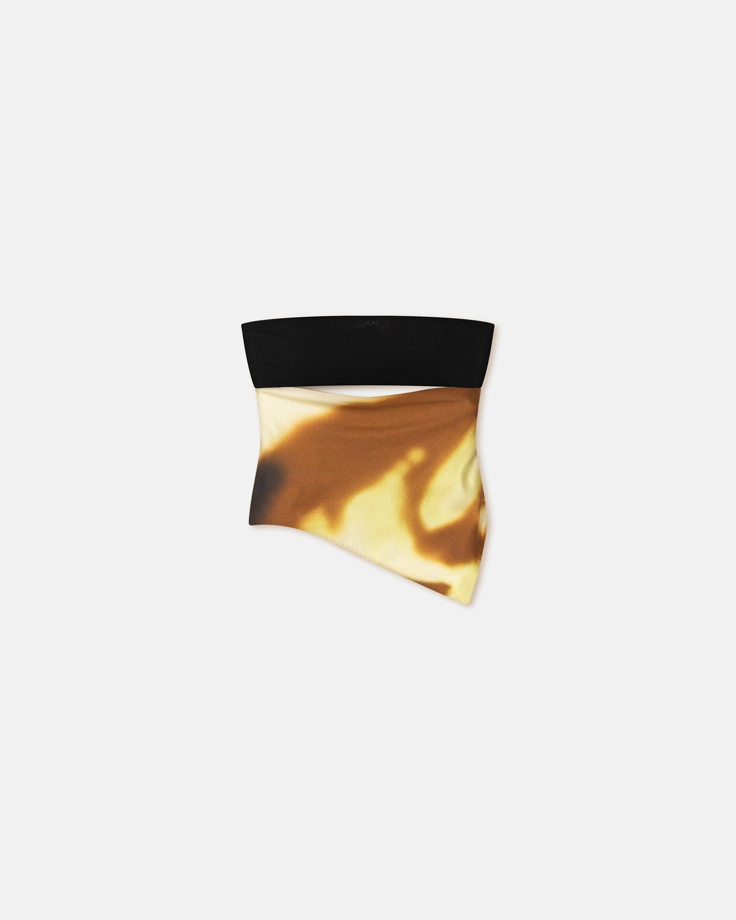 Printed Silk And Mesh-Jersey Bandeau Top - 1