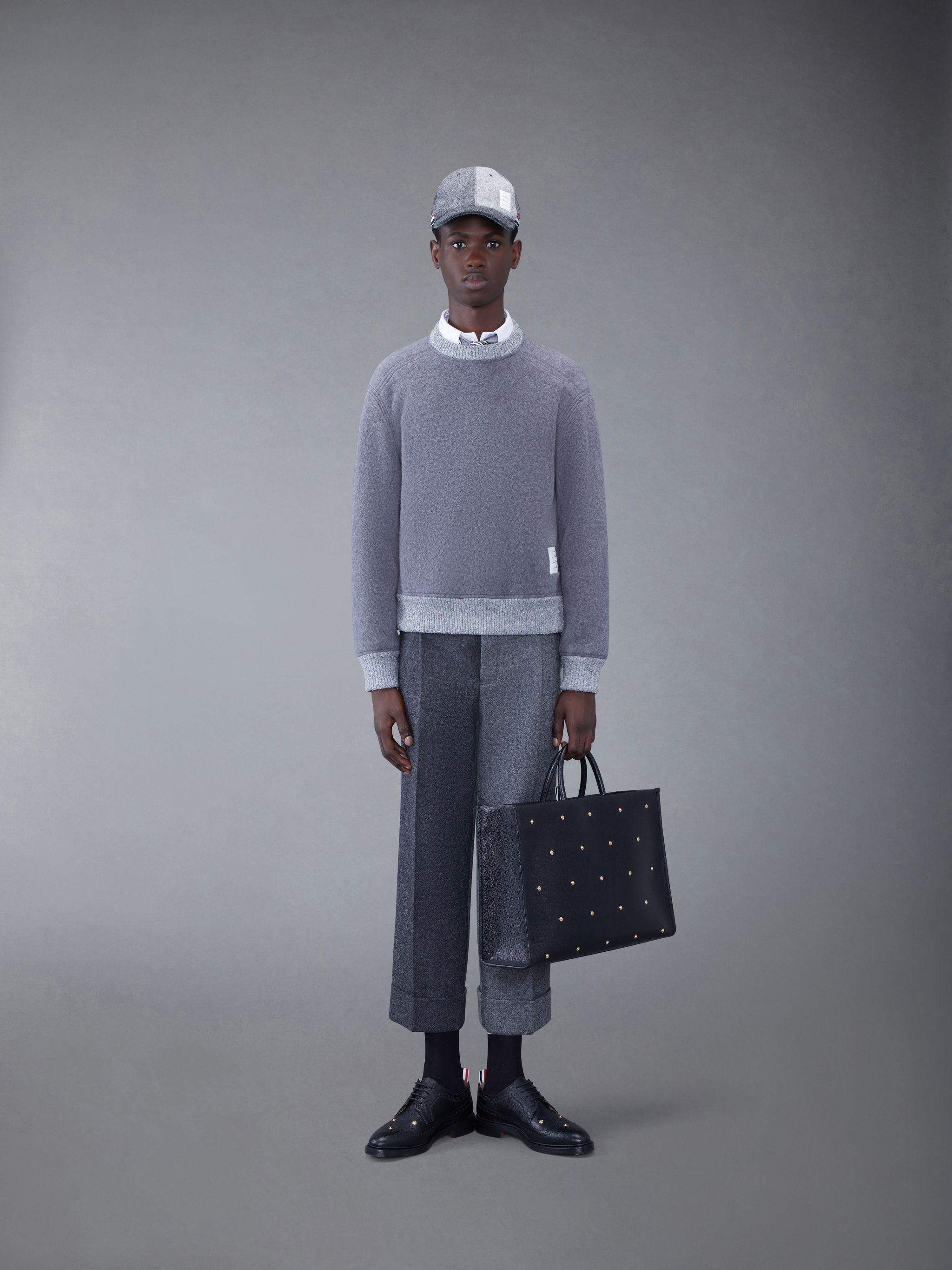 Wool Fleece Stripe Crew Neck Sweatshirt - 3