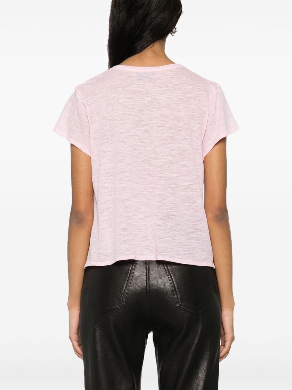 semi-sheer slub T-shirt - 4