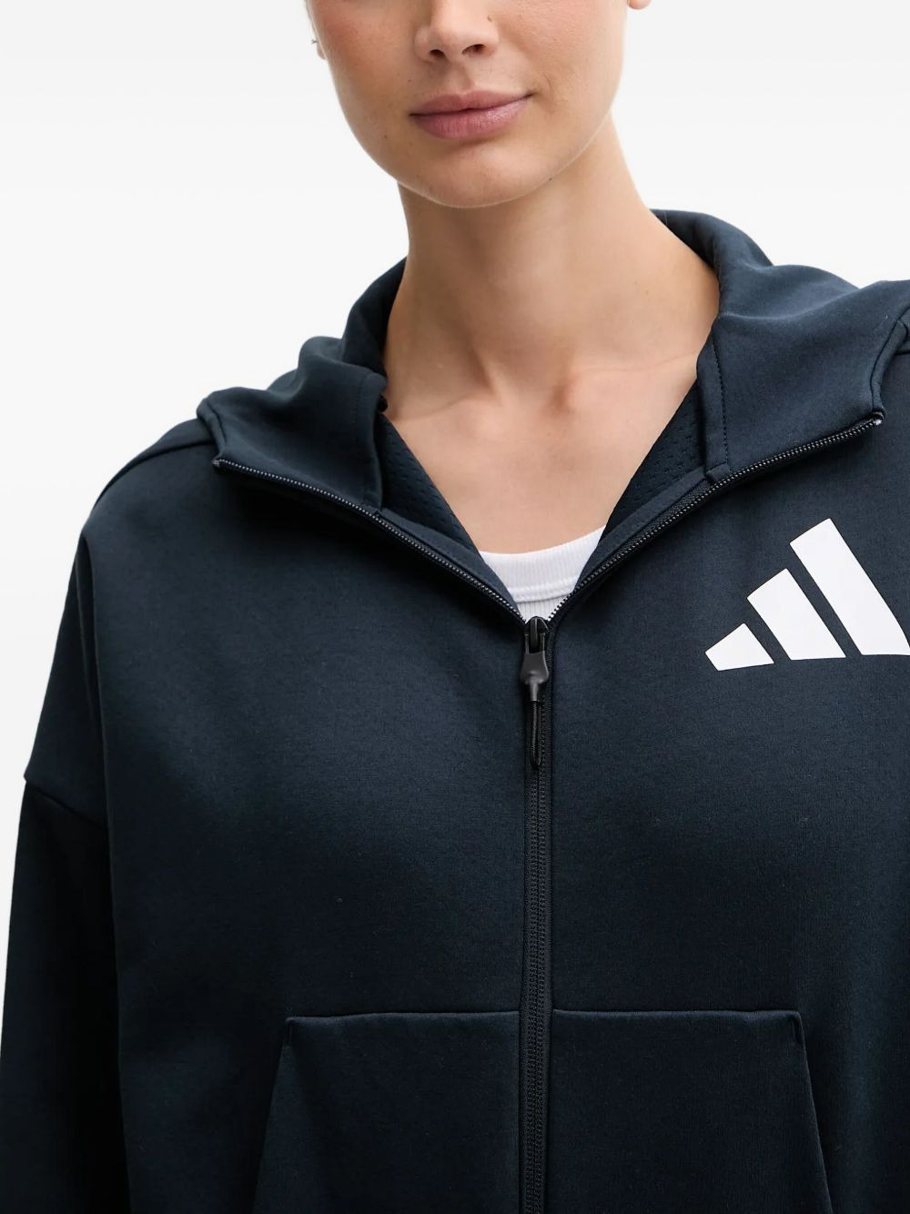 logo-detail zip-up hoodie - 4