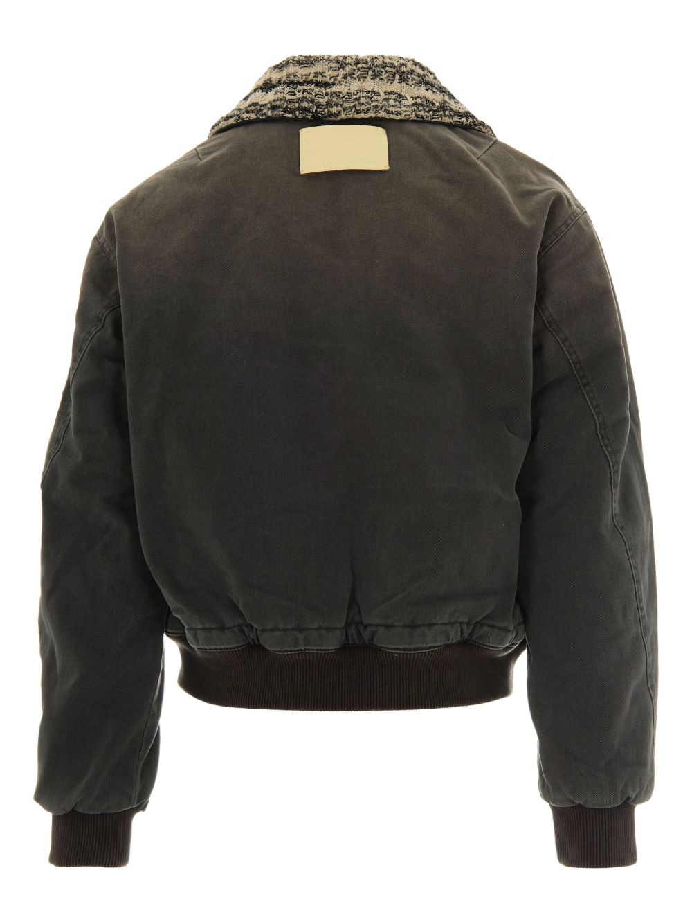tweed-collar cotton bomber jacket - 2