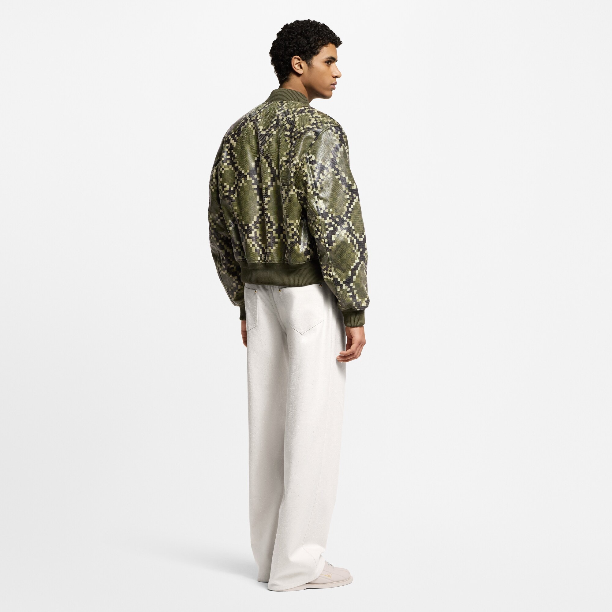 Graphic Leather Bomber - 3