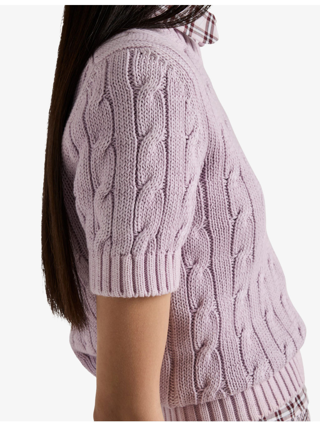 Round-Neck Cable-Knit Cotton Jumper - 5