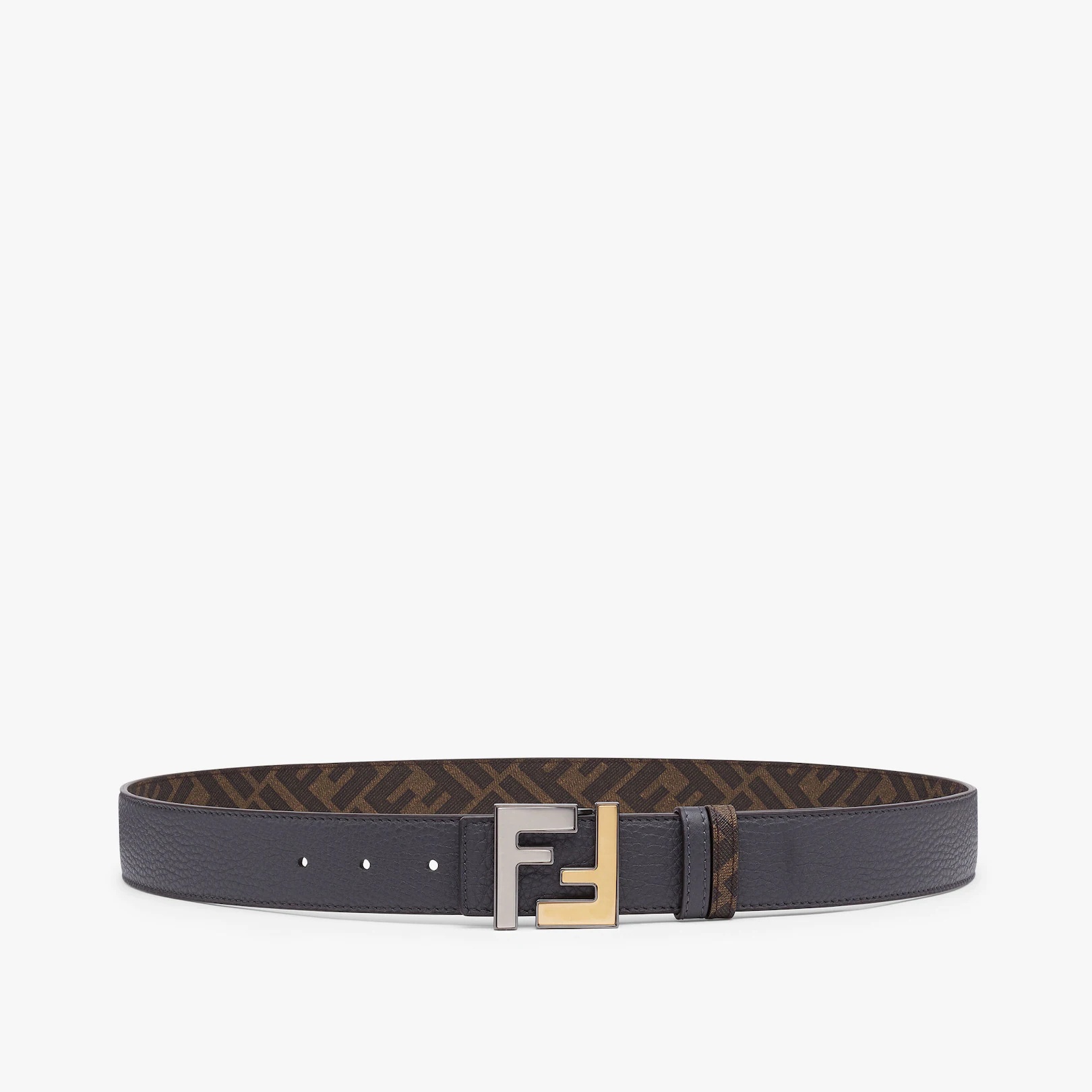 Gray leather belt - 1