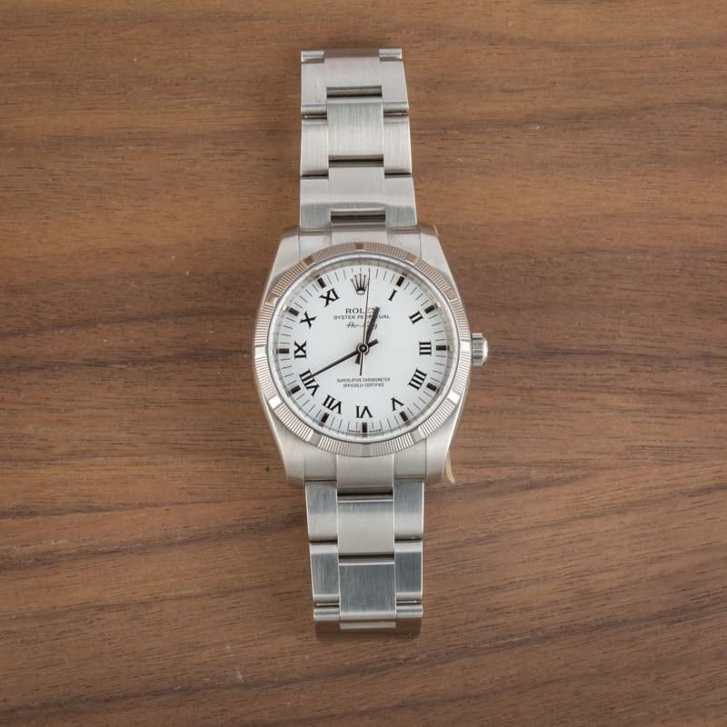 Pre-owned Rolex Air-King 114210 White Dial - 6