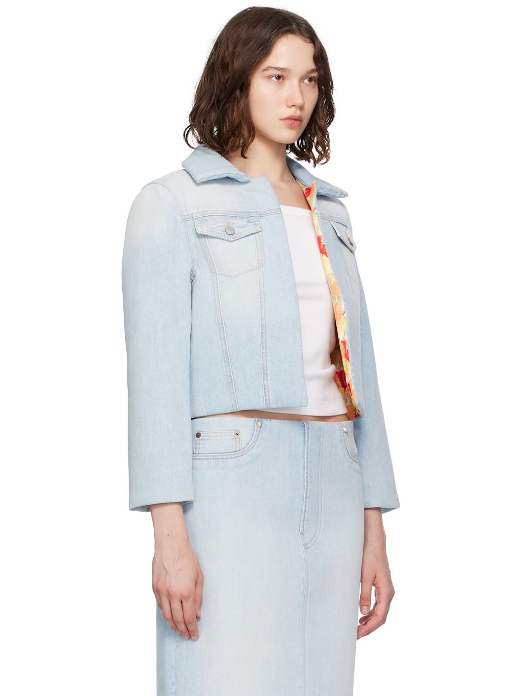 Blue Padded Denim Jacket - 2