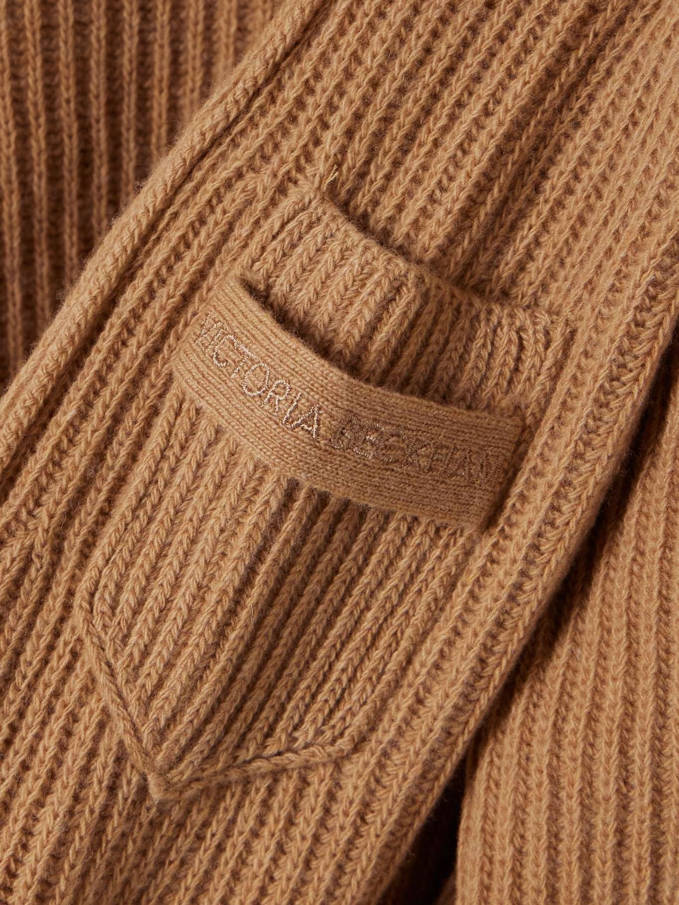 Ribbed wool and cashmere-blend sweater Brown - 4