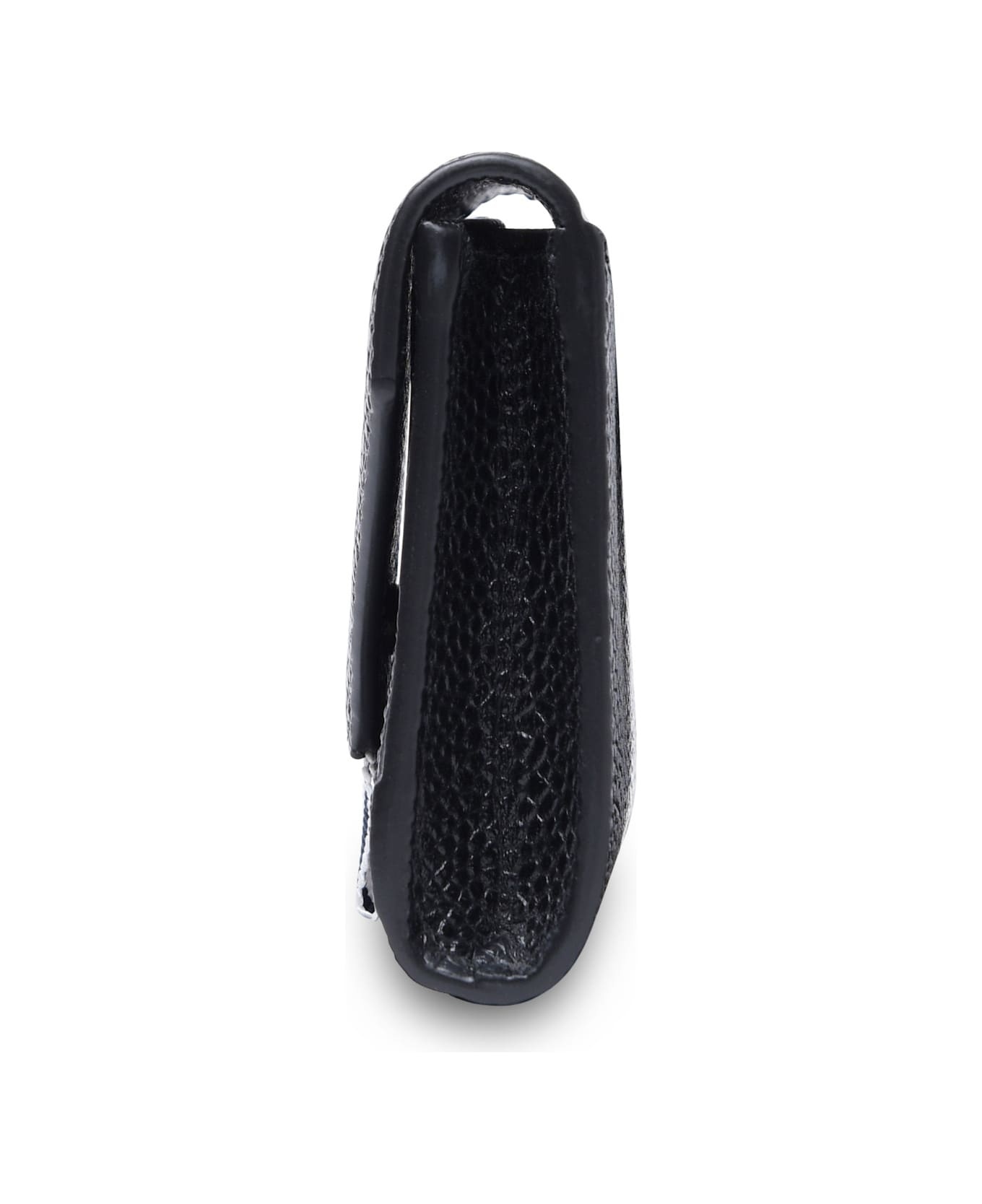 Black Grained Leather Purse - 2