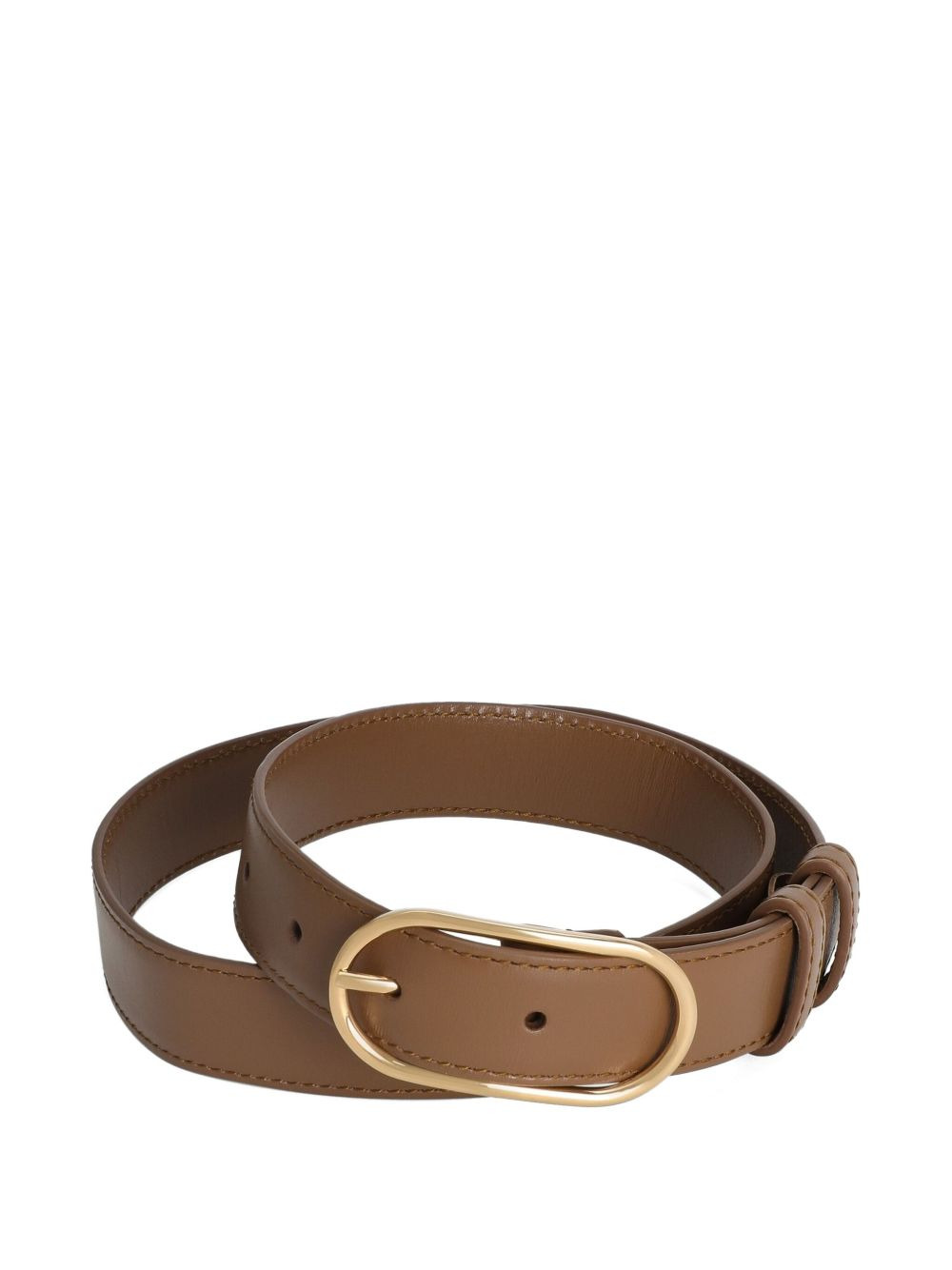 oval-buckle leather belt - 3