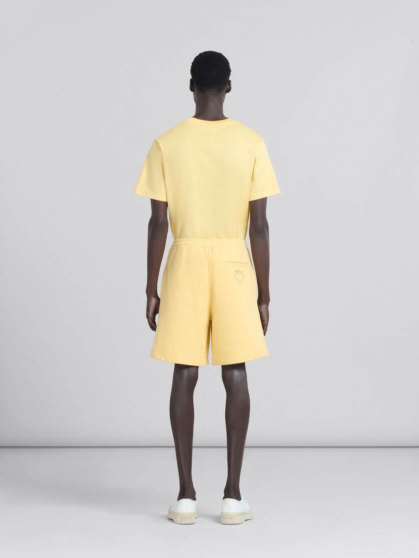 YELLOW ORGANIC JERSEY SWEAT SHORTS WITH MARNI MENDING - 3