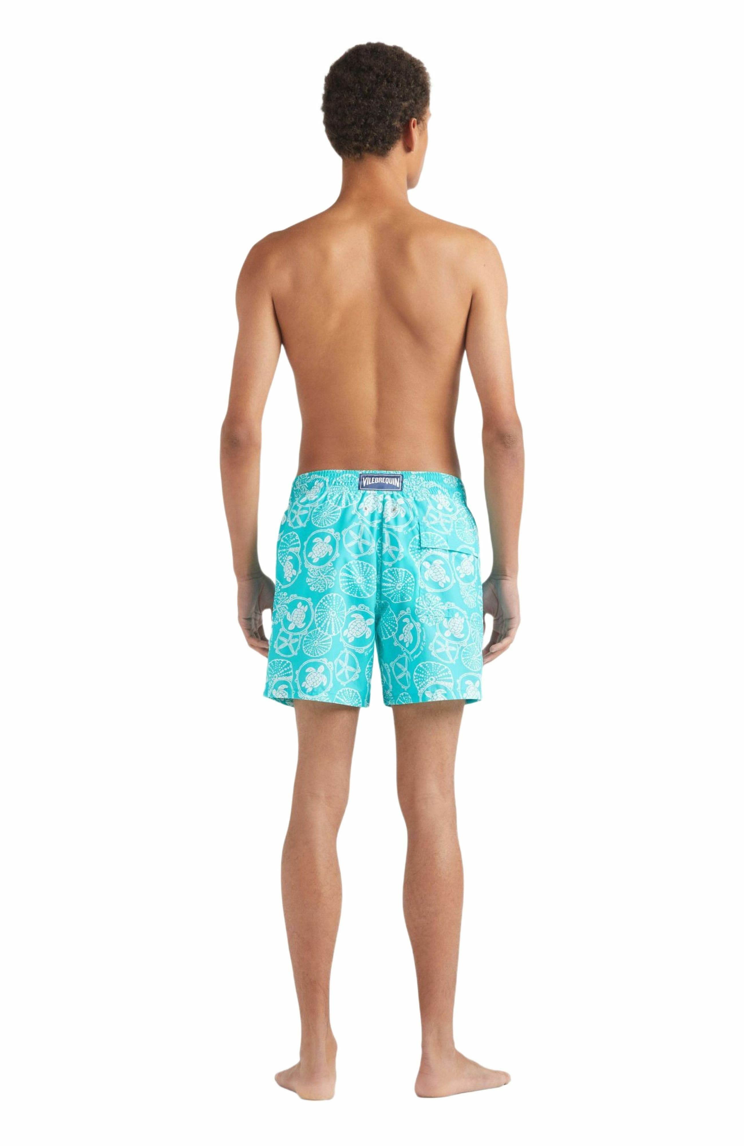 Vilebrequin Men's Bicolor Oursins Swim Trunks in Vert Disco at Nordstrom - 4