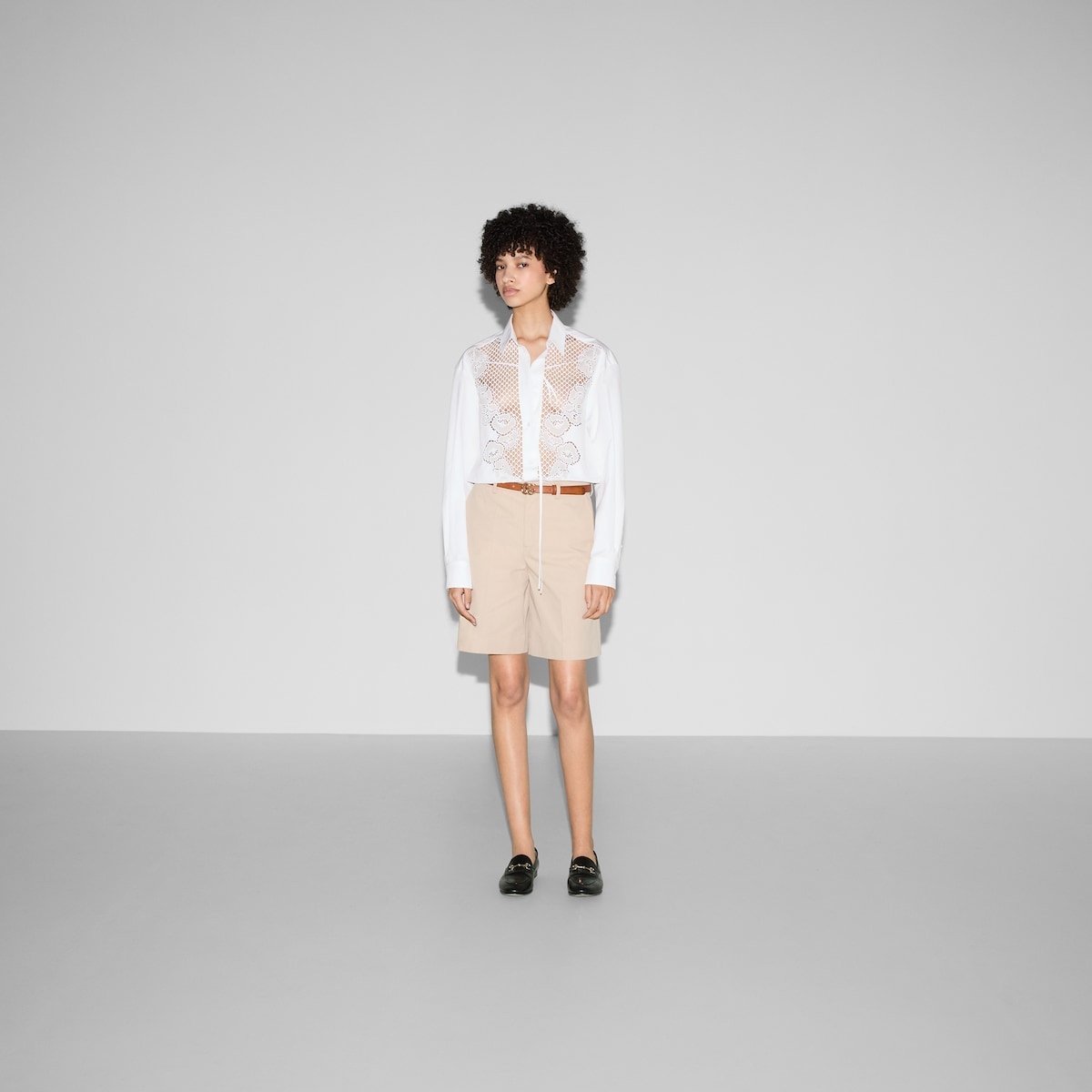 Cotton poplin shirt with embroidery - 2