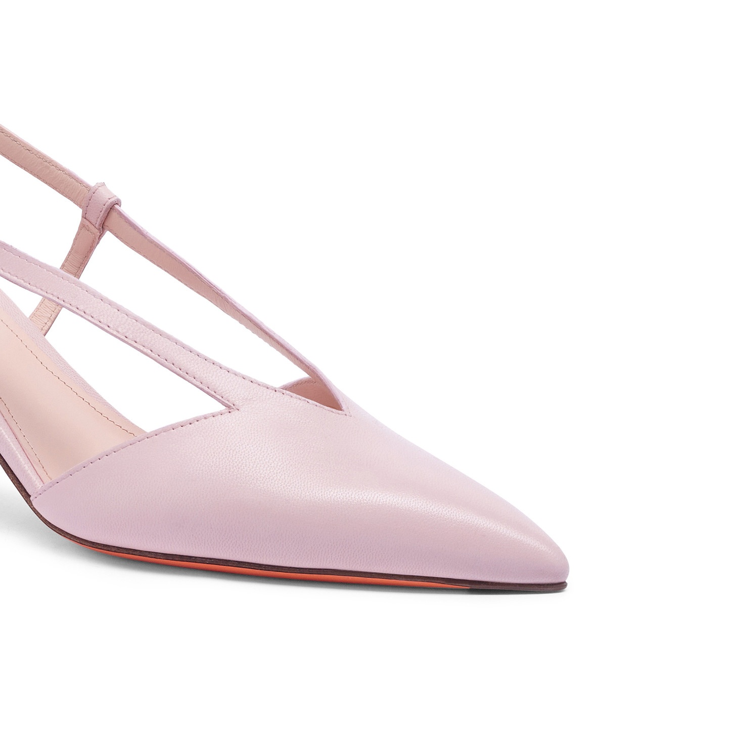 Women's pink leather mid-heel Victoria pump - 6