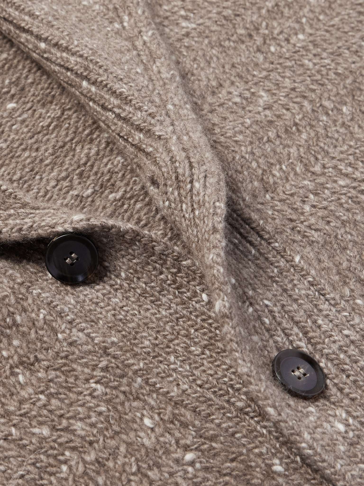 Shawl-Collar Ribbed Cashmere Cardigan - 4