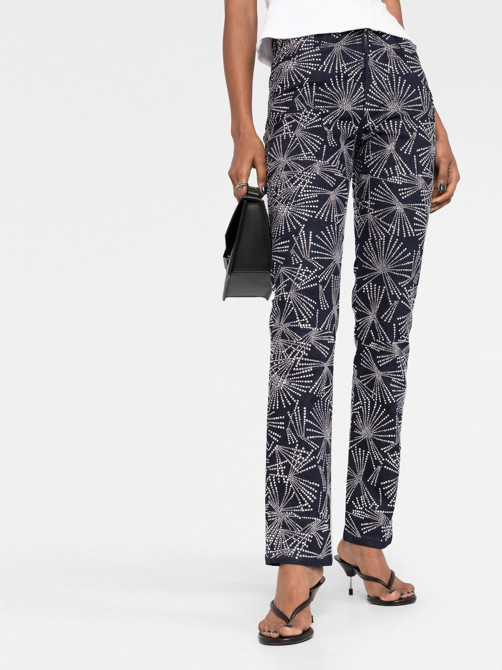 crystal-embellished straight-leg trousers - 5