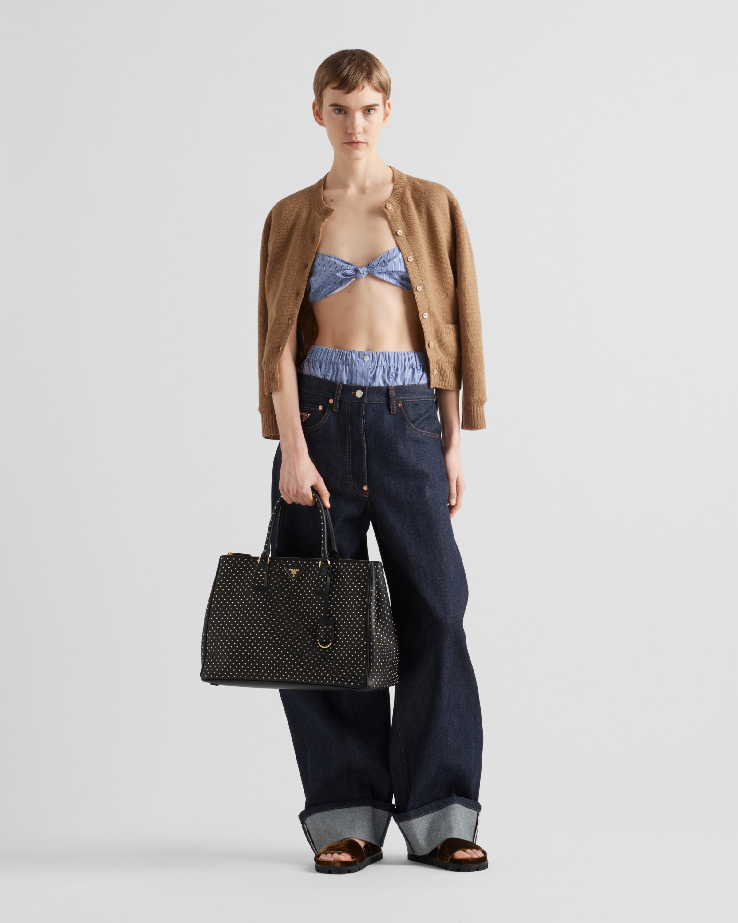 Extra-large Prada Galleria studded leather bag - 2