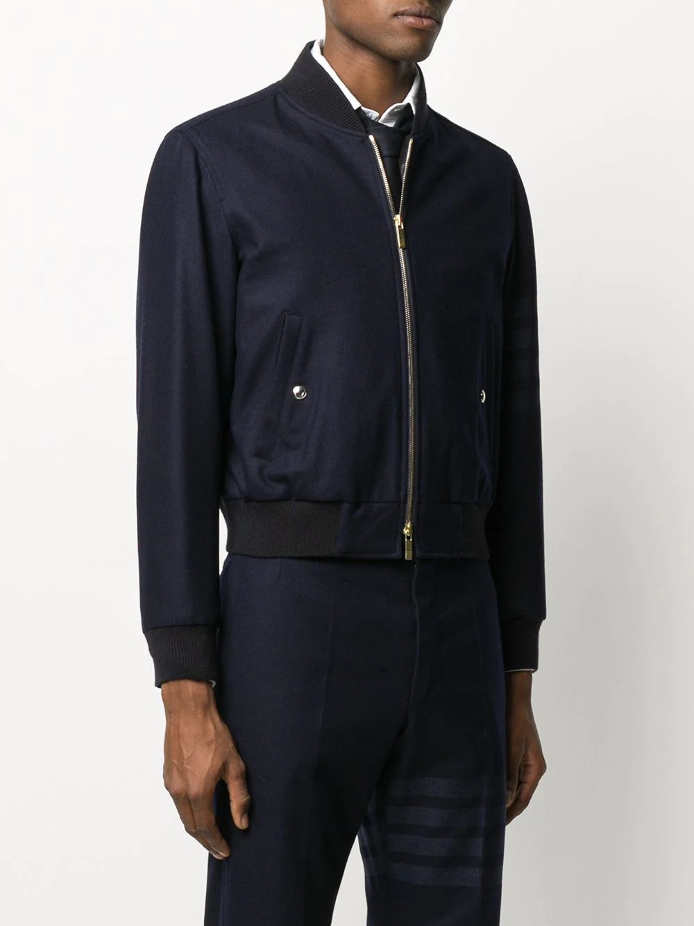 tonal 4-Bar flannel blouson jacket - 3