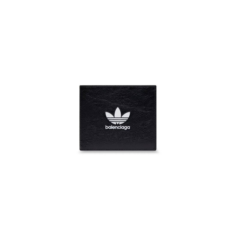 Men's Balenciaga / Adidas Square Folded Wallet in Black 1