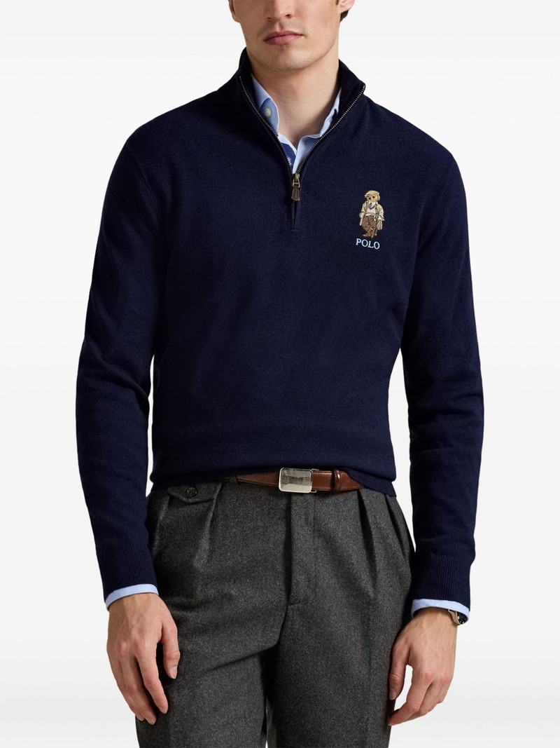 logo-embroidered half-zip pullover 3