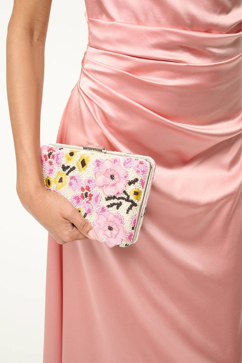 STAUD STAUD CARMELLA BEADED CLUTCH BLOSSOM FLORAL outlook